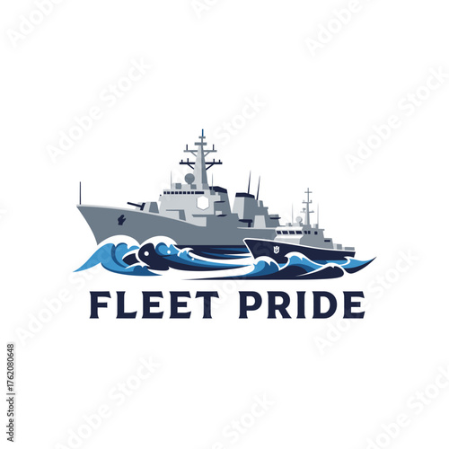 Warship Frigate Naval Fleet Pride Logo