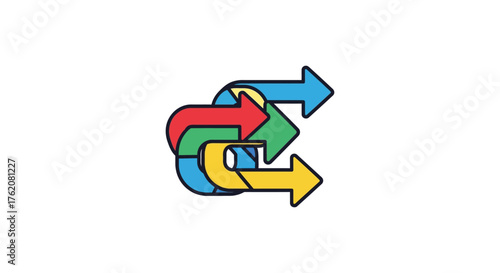 Free Download workflow diagram showing interconnected process arrows representing business solutions project management strategy and operational efficiency with planning. - GFXLoad