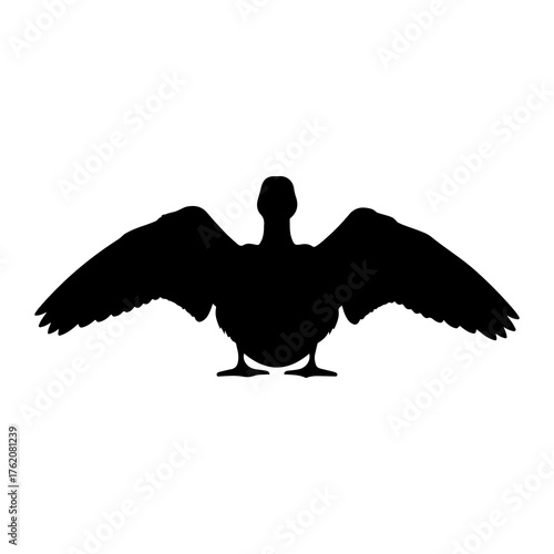 Black silhouette of a bird with wings spread bird silhouette