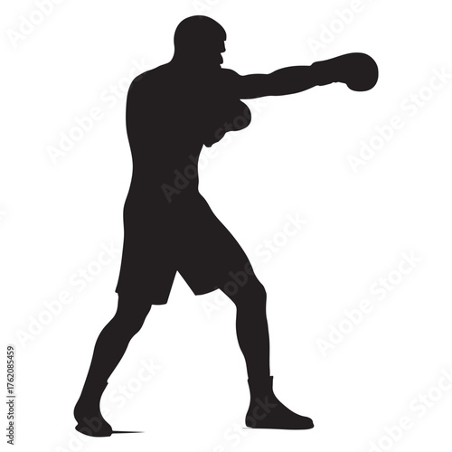 Athlete Boxer Jab Punch Silhouette