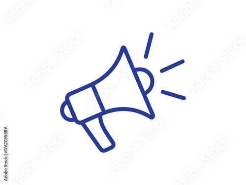 Make your voice heard with this simple megaphone icon, perfect for announcements, marketing, and social media outreach, get the word out now!