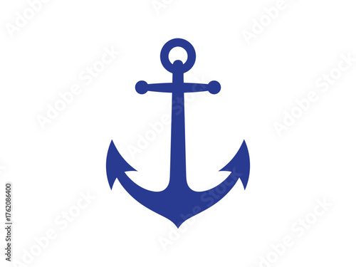 Elegant blue anchor icon for nautical designs and branding projects, perfect for ocean themed events or maritime businesses, clean and modern design