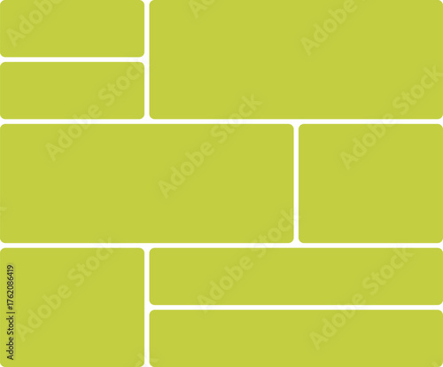 Abstract layout with olive green rectangles and white dividing lines