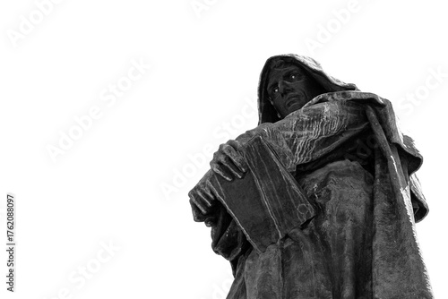 a roman statue contemplating