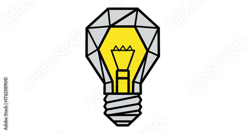 Geometric lightbulb illustration representing innovation and creativity in design.
