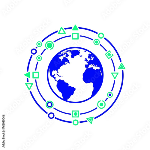 Global network of connections around the world.