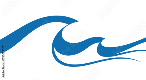 Blue wave graphic design for ocean and sea.