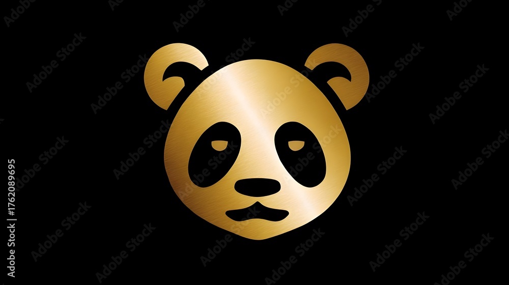 Obraz premium Minimalist gold dog face logo, sleek and modern design on a clean background. Concept: Branding, logo design, pet-related business, luxury or premium feel, modern and minimalist aesthetics, corporate 