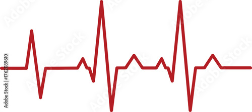 Abstract red heartbeat ecg line graph pulse medical health care technology concept