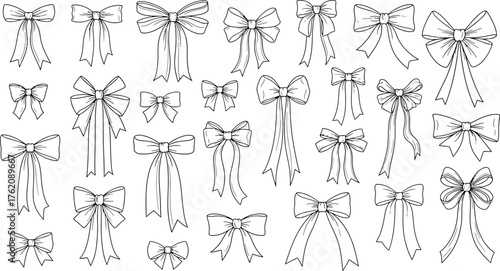 Intricate black and white line art collage of diverse floral botanical elements and abstract designs