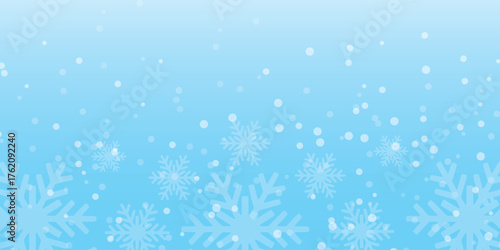 Blue Christmas Background with snow sparkling flakes. Cold Season Illustration