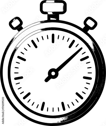 Sports stopwatch illustration vector icon showing precision timing equipment for athletes training sessions and competitive performance analysis.