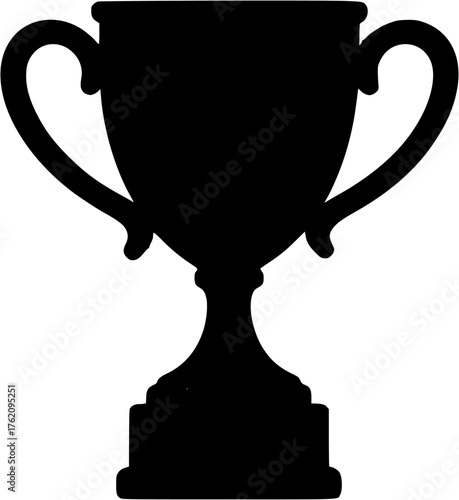 Sports trophy award vector illustration showing golden cup representing achievement victory and recognition in games tournaments and athletics.