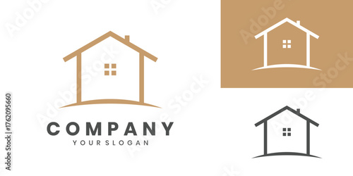 Minimalist house logo design for real estate