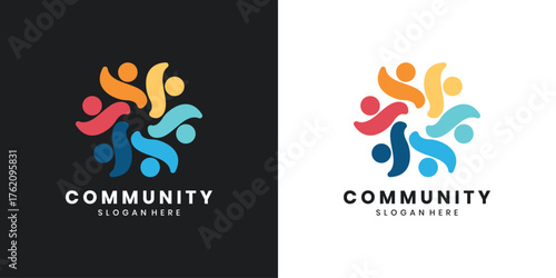 Community logo design with abstract human shape