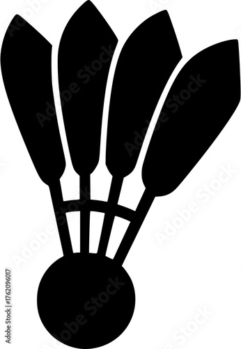 Shuttlecock icon silhouette vector showing simple minimal design for badminton logo club or training material.