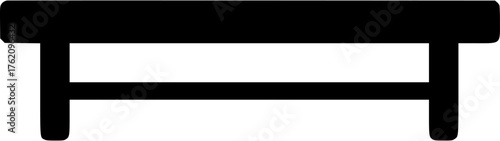 Bench vector icon showing simple sports seating used for gym, locker room, or team rest area