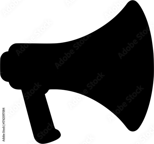 Megaphone silhouette vector showing loudspeaker equipment used for announcements and team motivation
