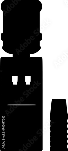Sports hydration dispenser silhouette vector showing water cooler for athletes and gym members