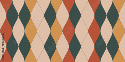 Abstract pattern featuring alternating colored diamond shapes in seamless arrangement design aesthetic