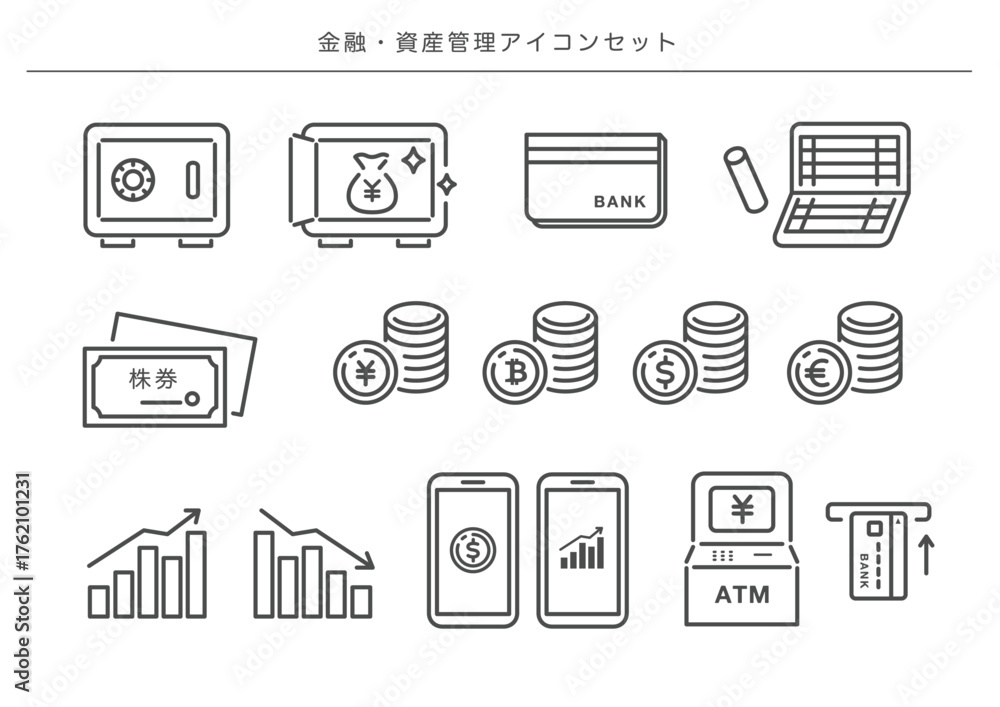 © nami823 - お金・資産管理アイコンセットFinance & Asset Management Icons © nami823 - お金・資産管理アイコンセットFinance & Asset Management Icons