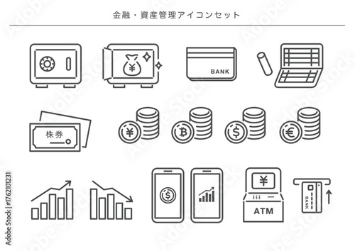 お金・資産管理アイコンセット
Finance & Asset Management Icons