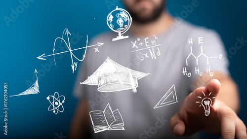 Stock photo of a man intera...