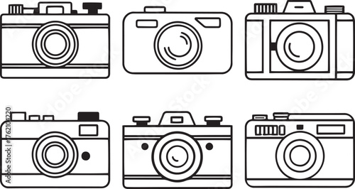 Camera Outline Vector Set — Minimal Logo Concepts