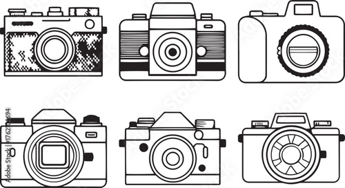 DSLR Camera Silhouette Vector Set — Logo Ready