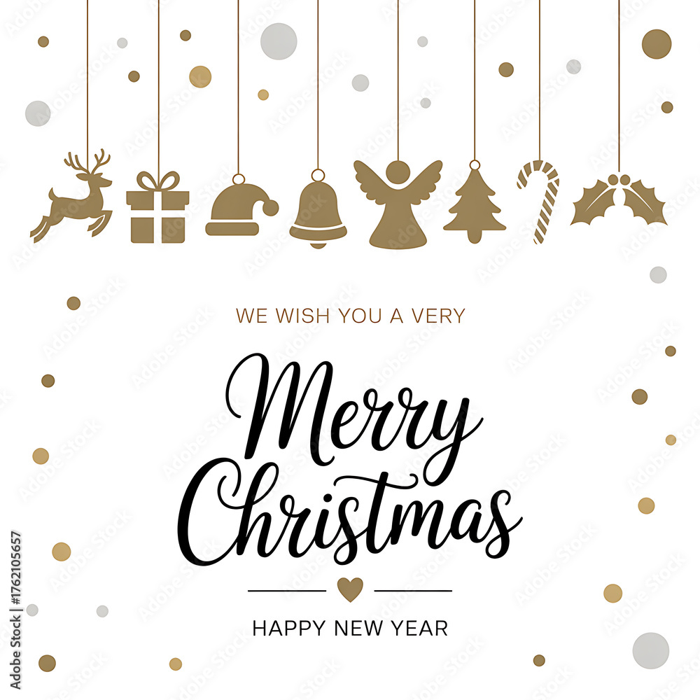 Naklejka premium Merry Christmas Greeting Card