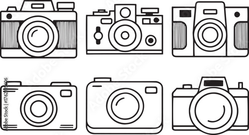 Camera Silhouette Vector Pack — Black
