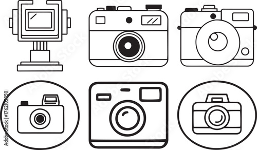 Camera Outline Icons for Photography Websites