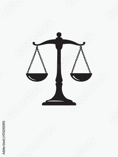 Justice Scale Silhouette – Minimalist Legal Symbol Vector for Law, Fairness, and Courtroom Themes