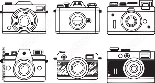 Camera Outline Vector Bundle — Icon Set for Apps
