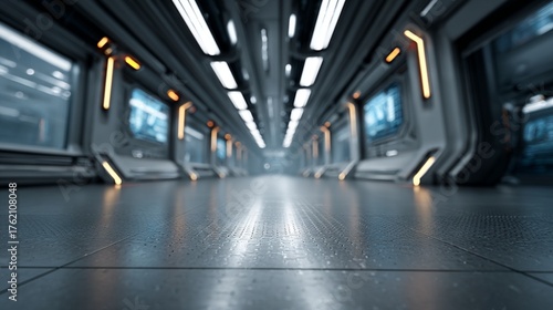 Futuristic sci-fi scene with advanced technology and sleek design