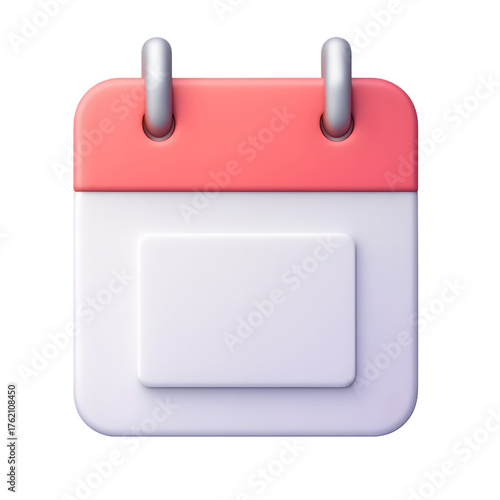 3D calender icon on isolated transparent background png.