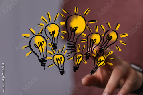 Hand interacting with glowi...