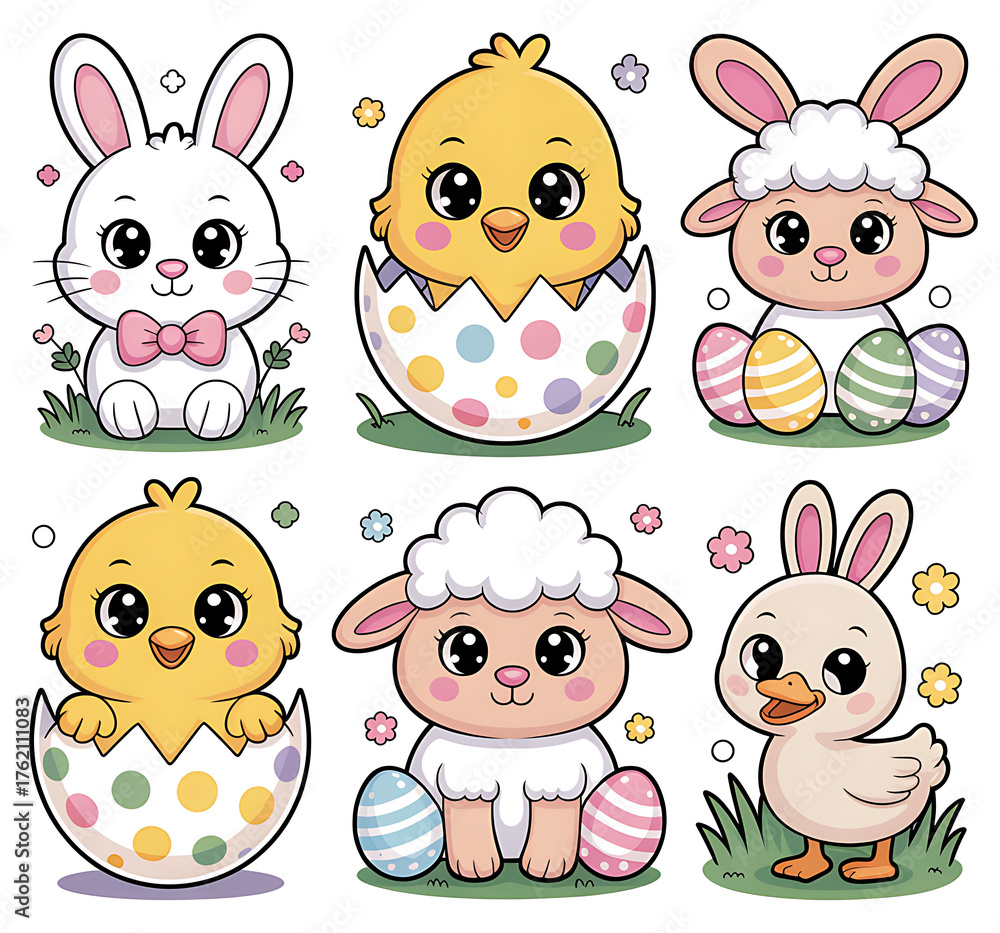 Obraz premium Happy Easter Bunny,Happy easter social media post,Happy easter day background,holiday, celebration, decoration, spring, happy, egg, season, colorful, poster, traditional, easter, greeting, background,