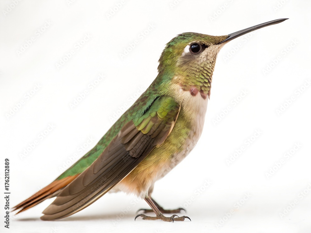 Fototapeta premium Buff-bellied Hummingbird isolated on clean white background