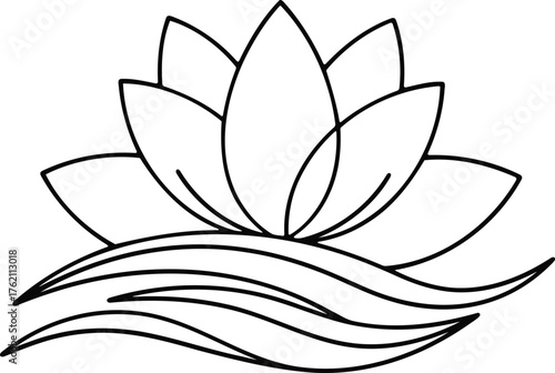 Vector art of lotus flower, a symbol of purity, enlightenment, and spiritual awakening