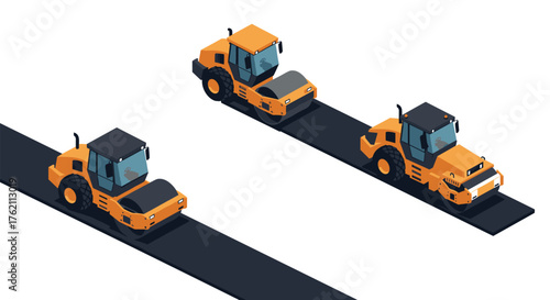 Isometric ceramic display with pots and vases in modern design