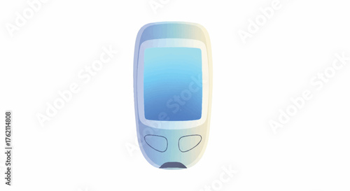 Glucose meter on a white background for World Diabetes Day with a blue screen and sleek design.