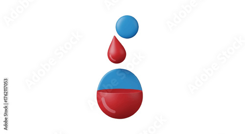 Logo design for World Diabetes Day with blue and red droplets on white background