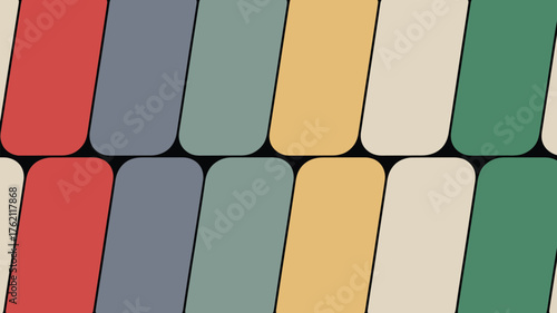 Abstract background featuring rounded rectangles arranged in a tiled pattern with muted colors
