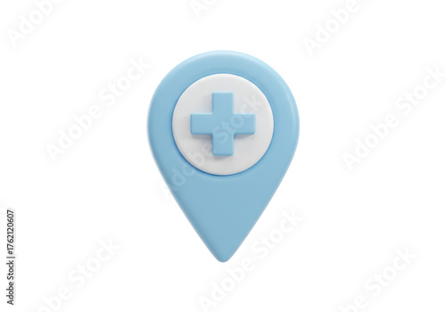Free Download Medical location pin PNG illustration isolated on transparent background for healthcare services and hospital - GFXLoad