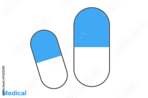 医療のシンプルアイコン　カプセル　薬