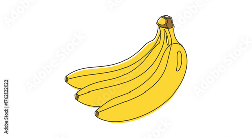 Bunch of yellow bananas fruit food