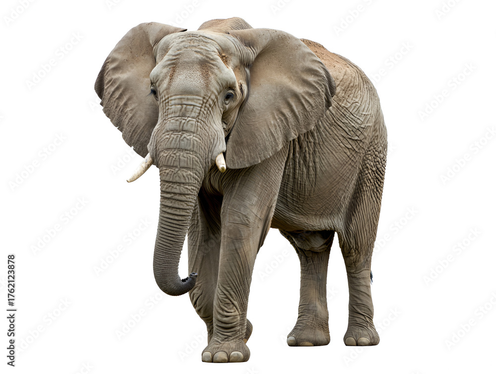 Fototapeta premium Life mature elephant isolated on white background