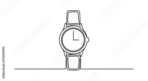 Minimalist wristwatch outline time clock