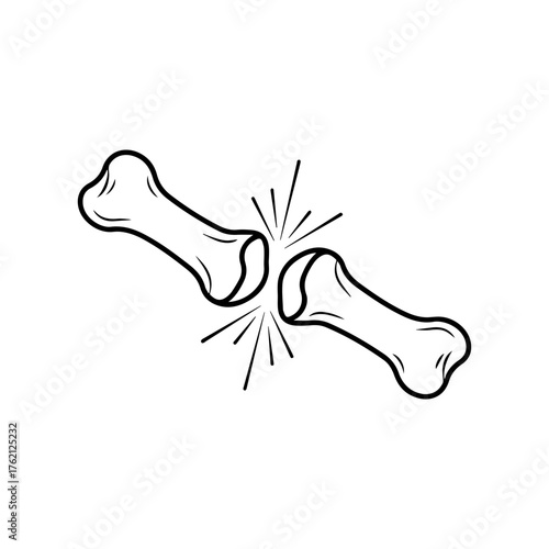Vector art of joint pain icon arthritis or rheumatism concept bone fracture or dislocation symbol medical sign